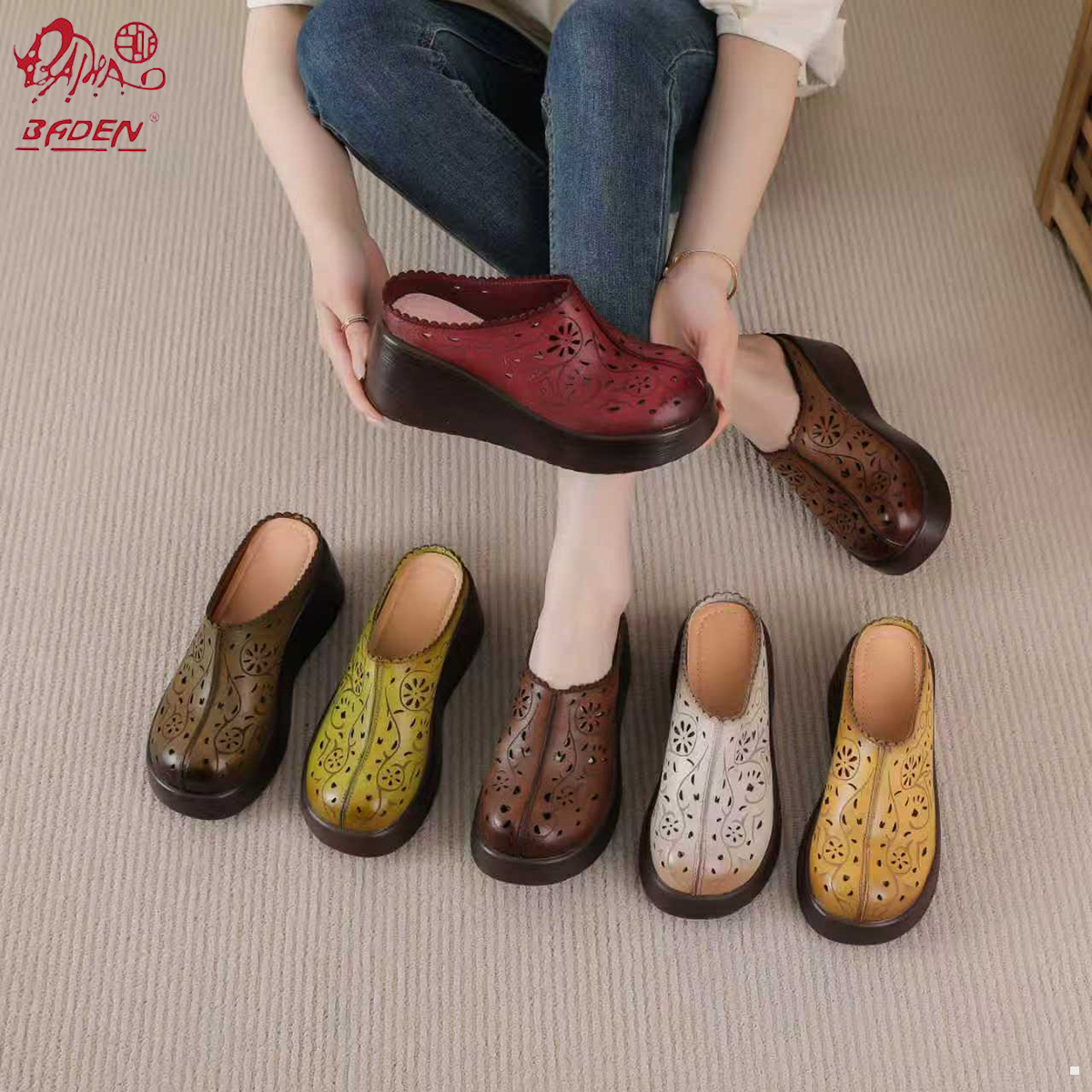 Genuine leather sandals-A01