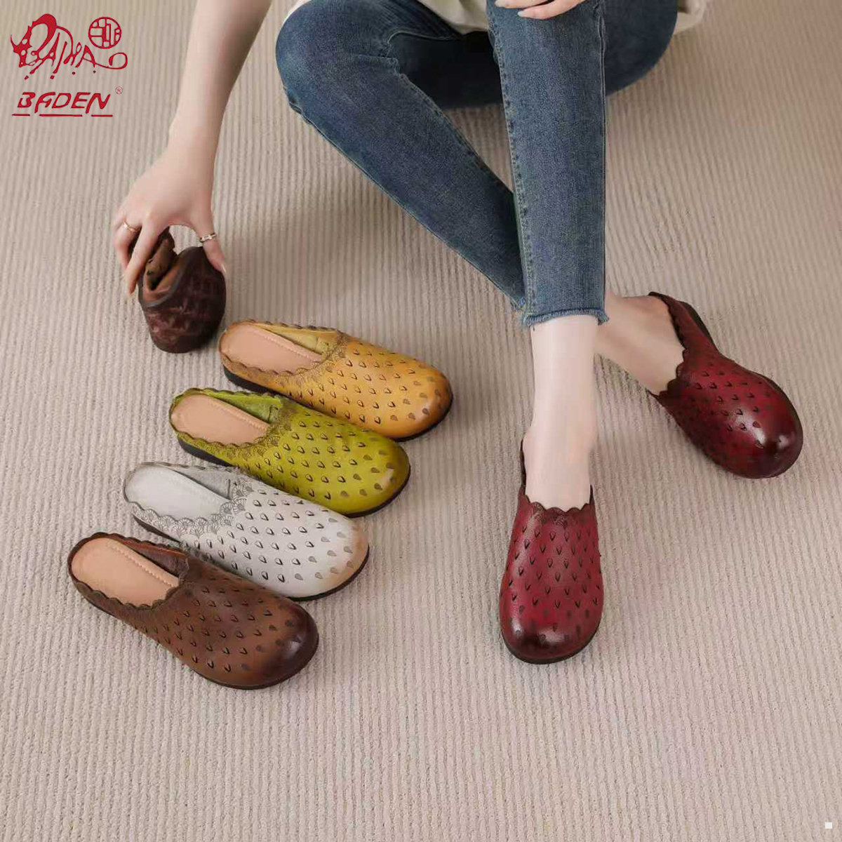 Genuine leather sandals-A01
