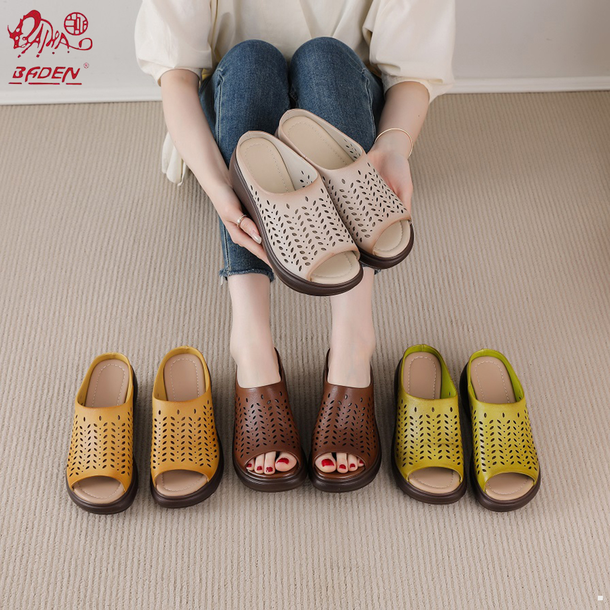Genuine leather sandals-A01