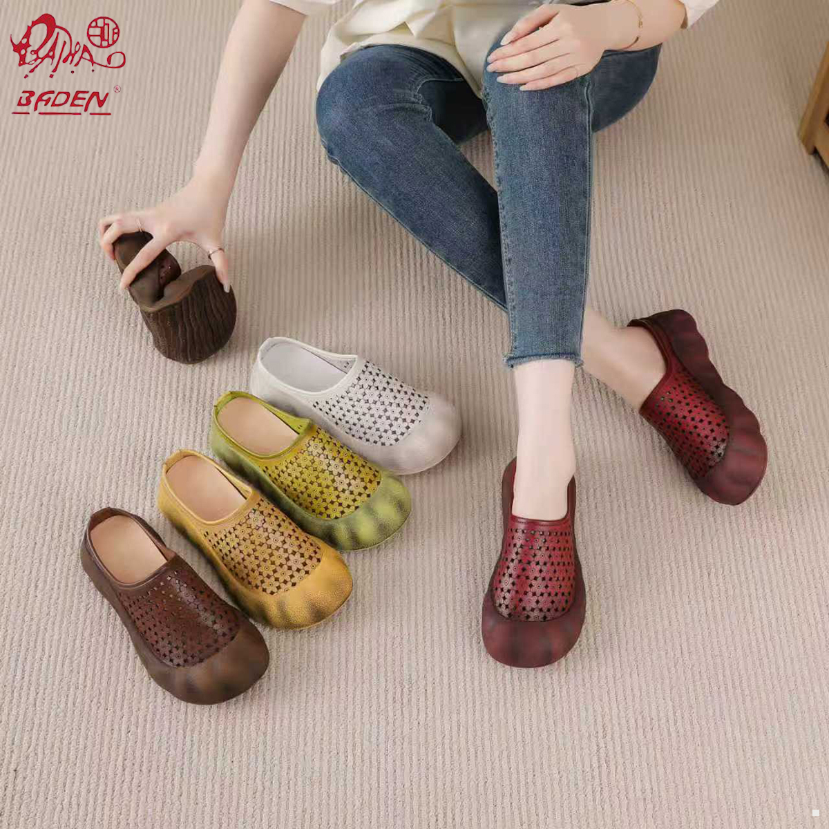 Genuine leather sandals-A01