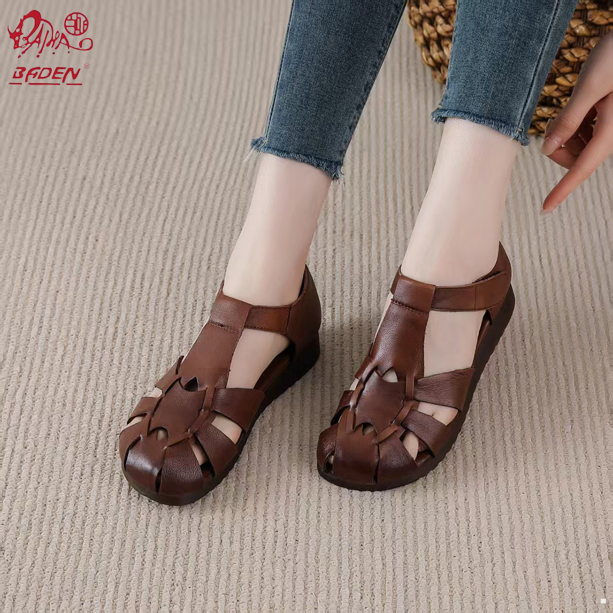 Genuine leather sandals-A02