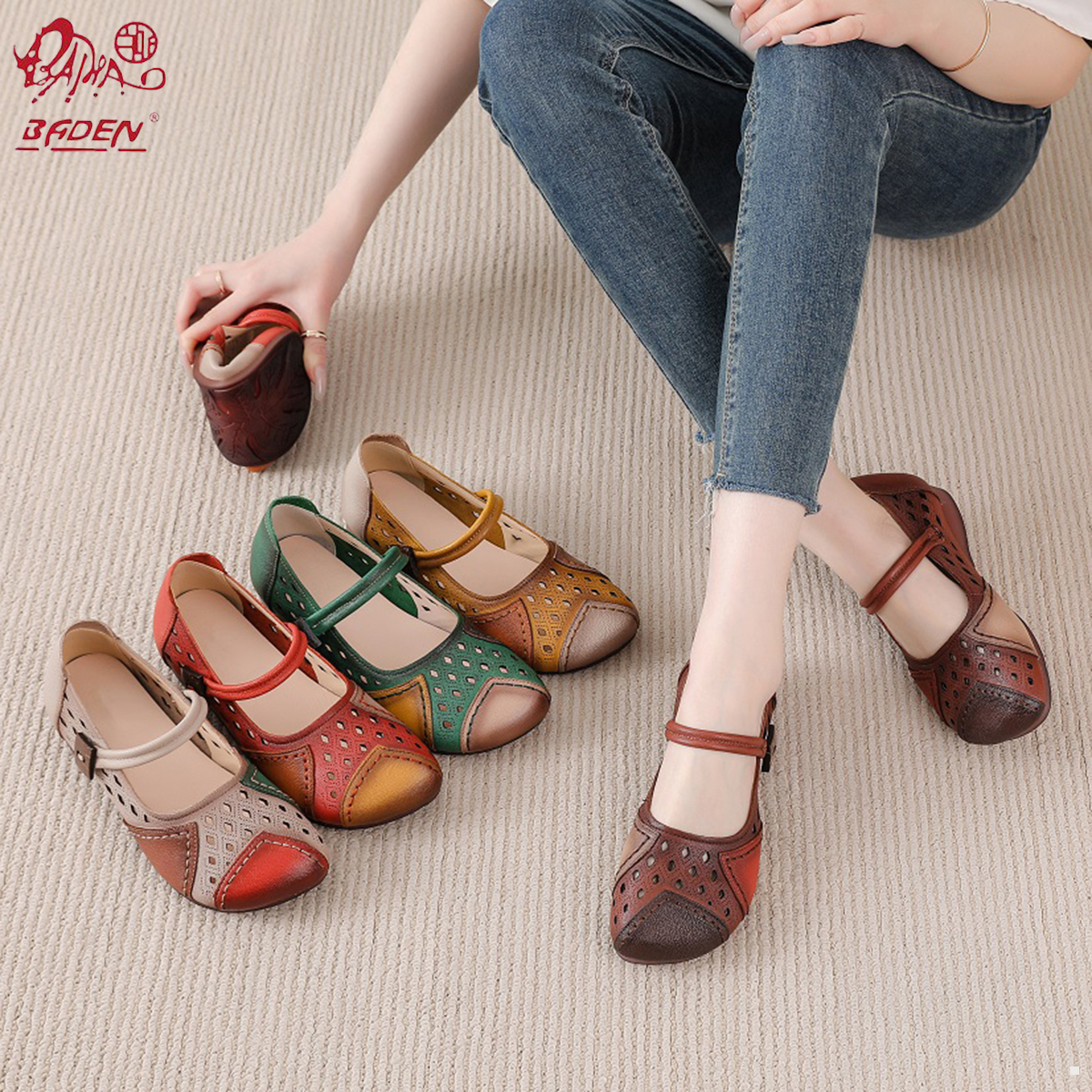 Genuine leather sandals-A05