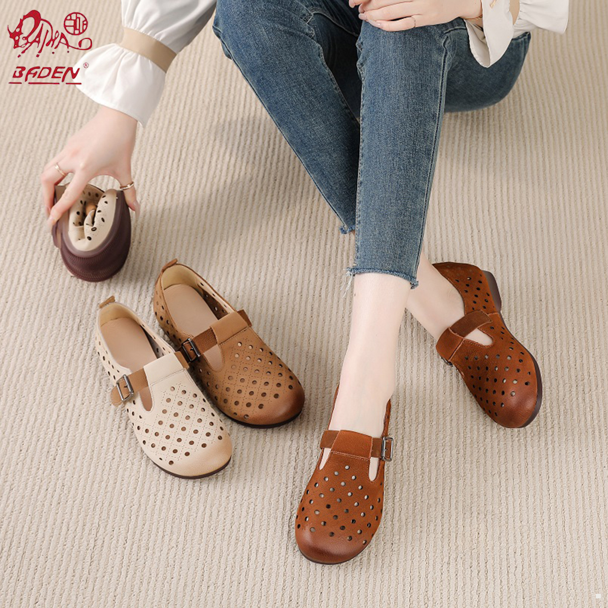 Genuine leather sandals-A05