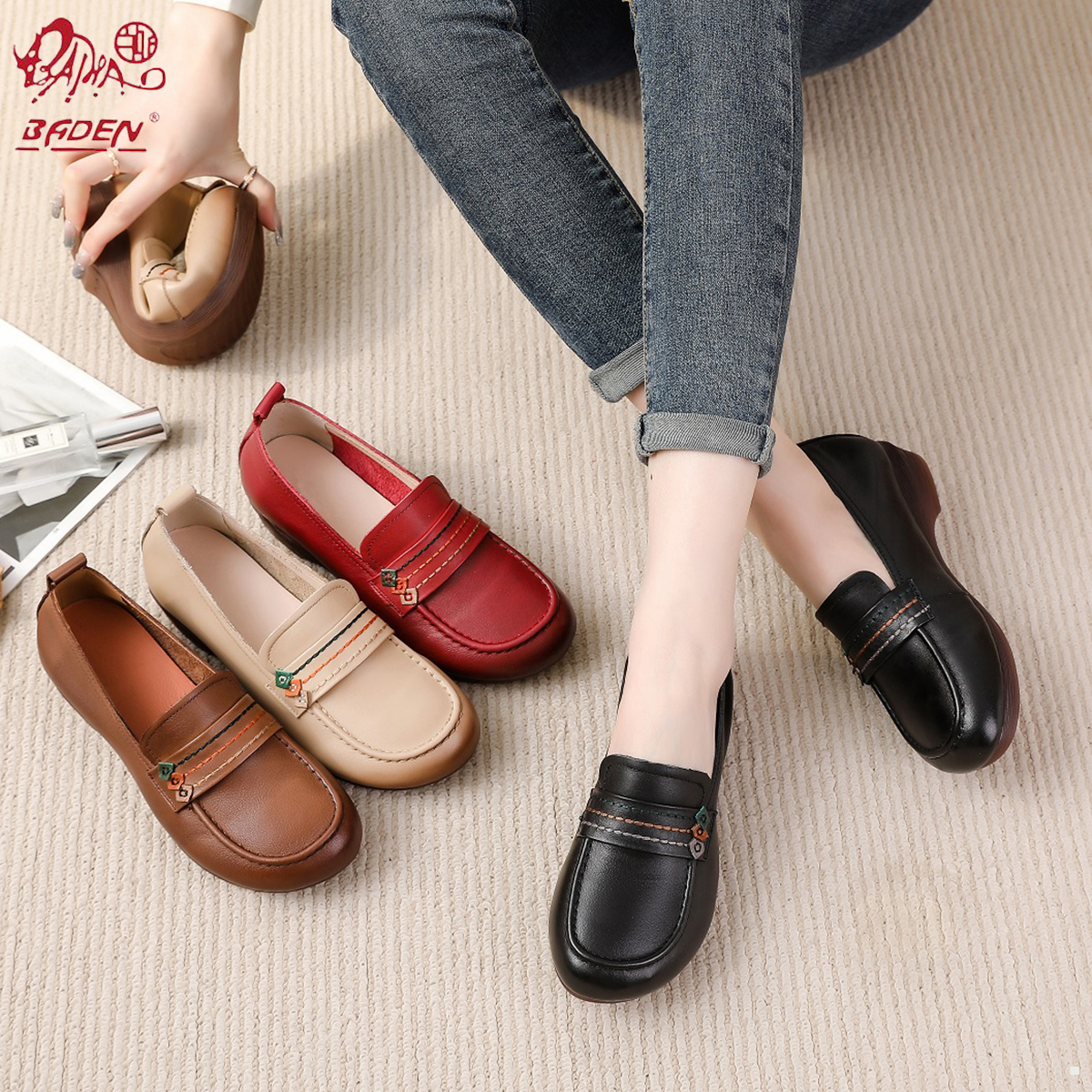 Genuine leather sandals-A08
