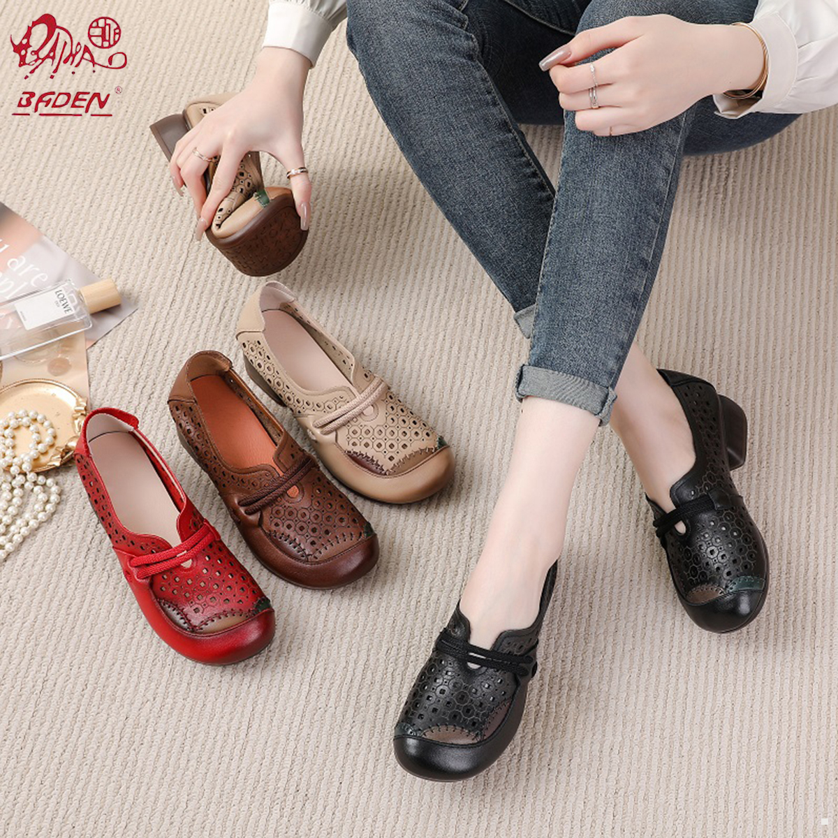 Genuine leather sandals-A09